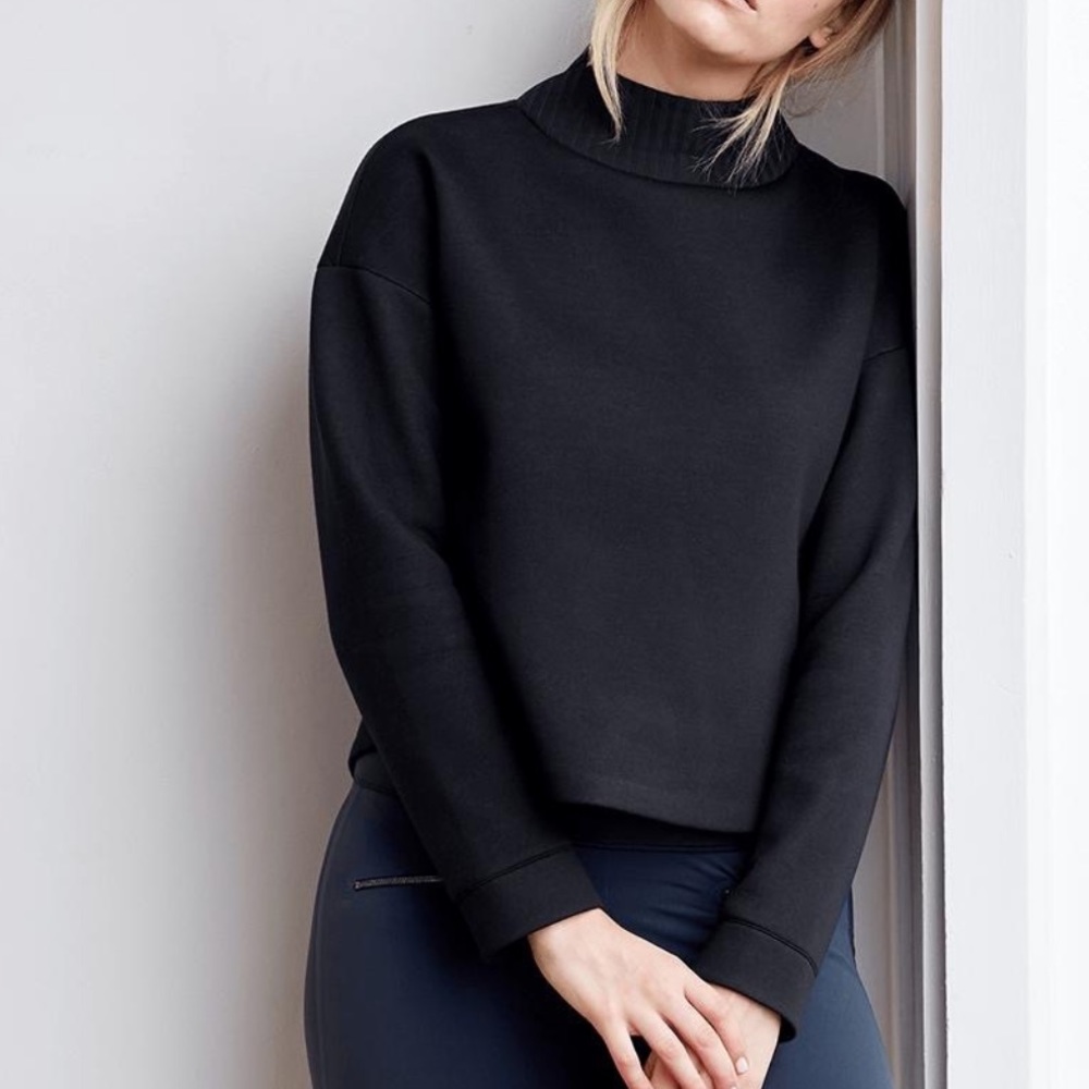 ADAY Off Duty Pullover Sweater Sweatshirt Black Small